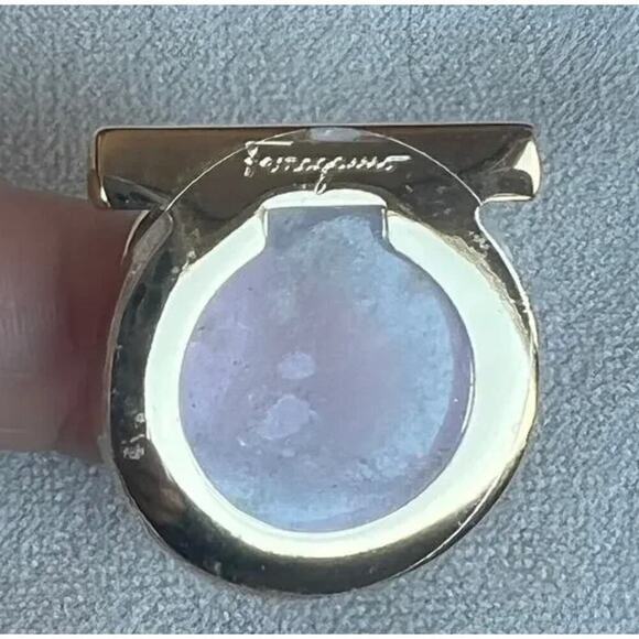 Ferragamo Timeless Gold tone Gancini Scarf Ring NEW - Picture 5 of 7